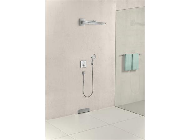 Termostatbatteri Hansgrohe Shower Select Glass t/ innbygging Krom/hvit