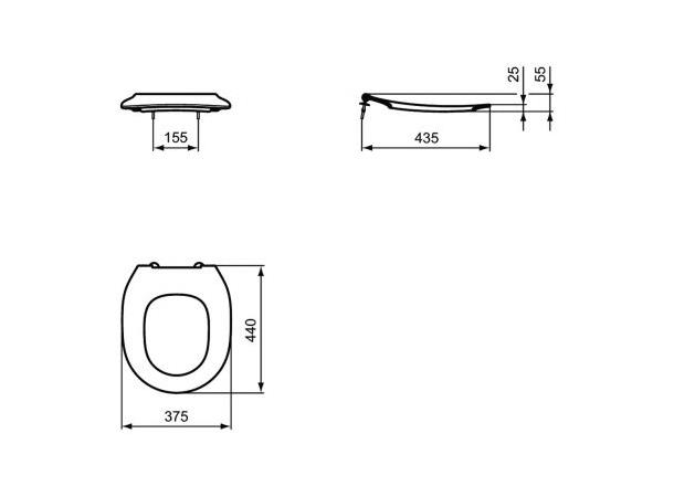 Toalettsete Ideal Standard Contour 21 - Hvit -