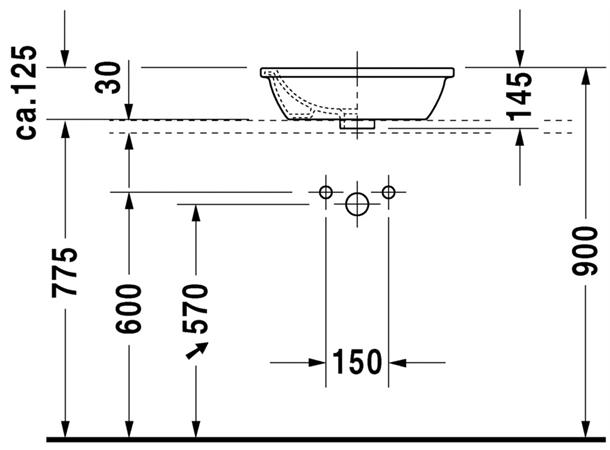 Toppmontert Servant Duravit Darling New 47 cm - hvit