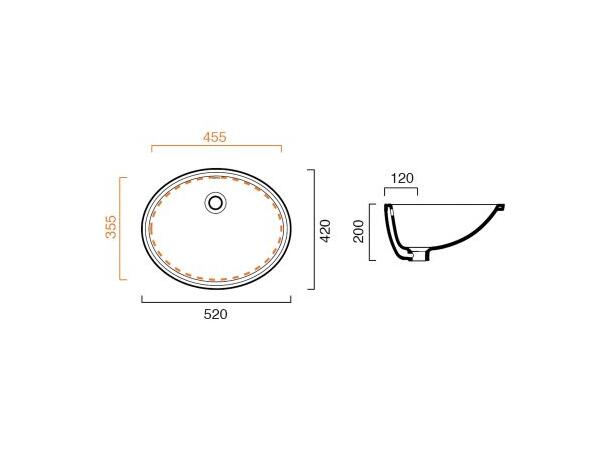 Underlimt Servant Catalano Sottopiano Cataglaze - 45.5 x 35.5 cm - hvit