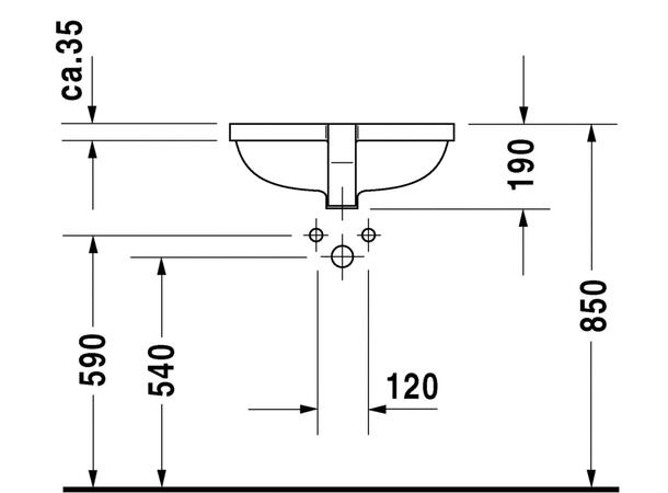 Underlimt Servant Duravit Starck 3 WonderGliss - 49 x 36. 5 cm - hvit