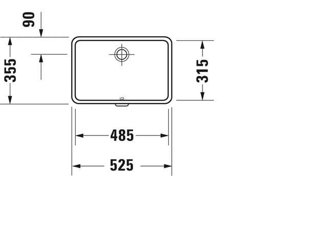 Underlimt Servant Duravit Vero WonderGliss - 48.5 x 31.5 cm - hvit