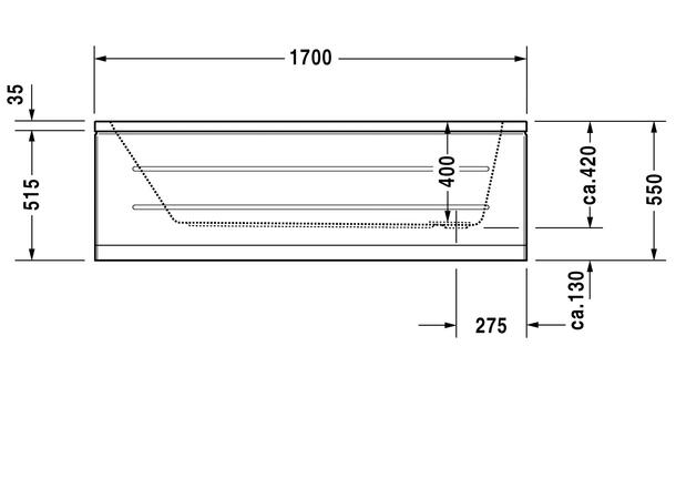 Badekar Duravit D-Code 170x70cm hvit