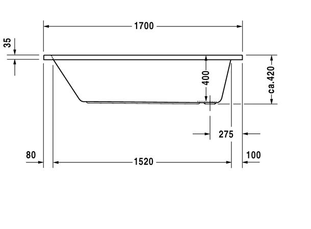 Badekar Duravit D-Code 170x70cm hvit