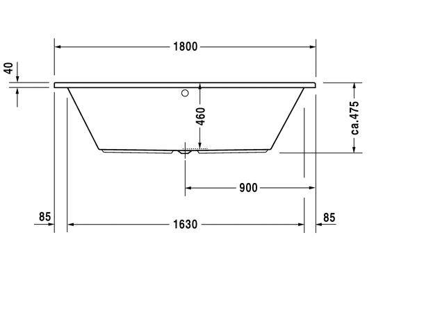 Badekar Duravit Daro 180x80cm hvit