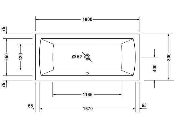 Badekar Duravit Daro 180x80cm hvit