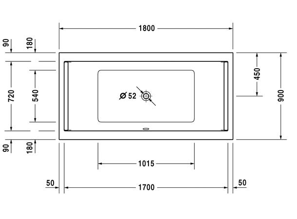 Badekar Duravit Starck 180x90cm hvit