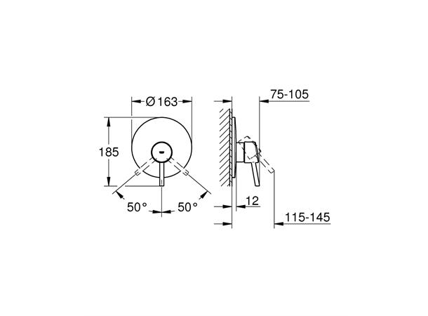 Grohe Concetto Innbygging dusjbatteri - Krom -