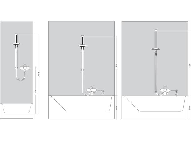 Hansgrohe Dusjstang  Raindance - 90cm - Med dusjslange - Krom -