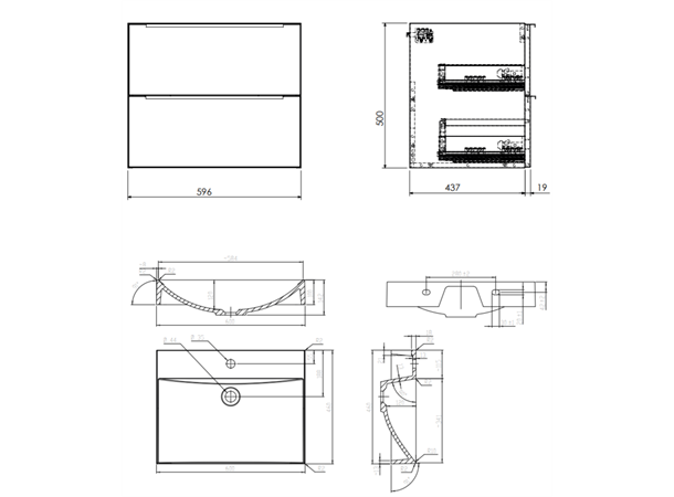 Servant Omnires OmniDream med underskap - 60 cm - Hvit glans