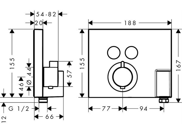 Termostatbatteri Hansgrohe Shower Select Til innbygging - Krom -