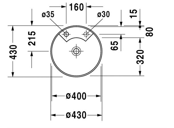 Underlimt Servant Duravit Architec 40 cm - hvit