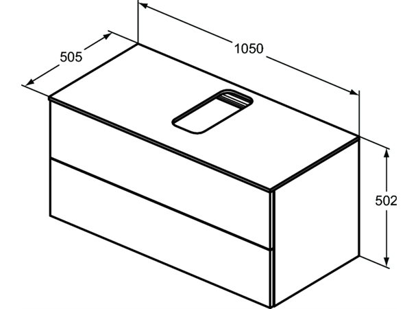 Underskap til servant Ideal Standard Adapto - 120cm - Vegghengt Lysebrunt tre