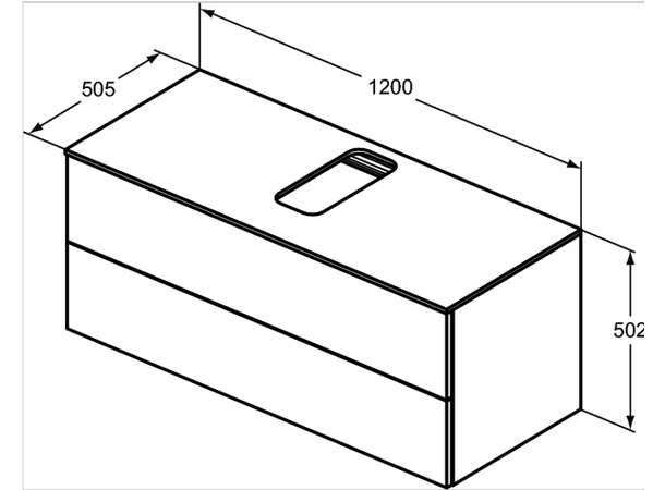 Underskap til servant Ideal Standard Adapto - 120cm - Vegghengt Lysebrunt tre