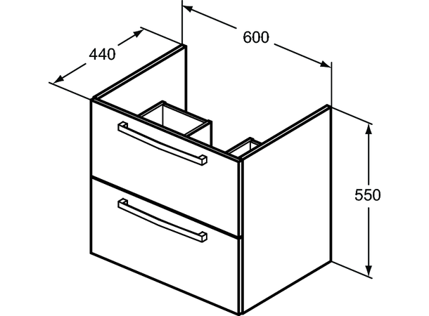 Underskap til servant Ideal Standard Tempo - 60 cm - Vegghengt - Hvit glans