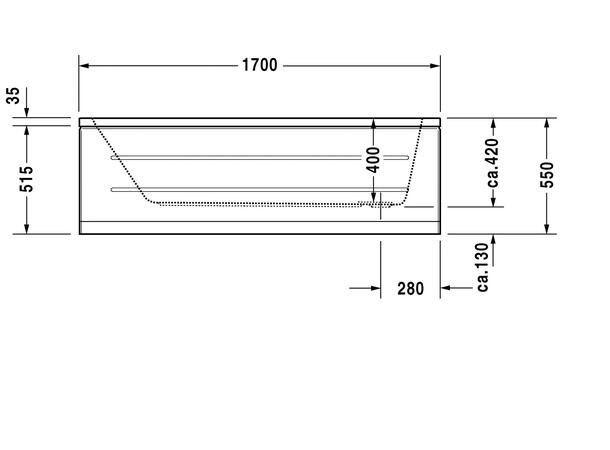 Badekar Duravit D-Code 170x75cm hvit