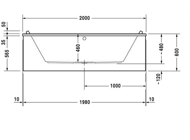 Badekar Duravit Starck 200x100cm hvit