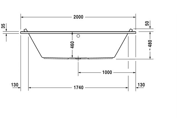 Badekar Duravit Starck 200x100cm hvit