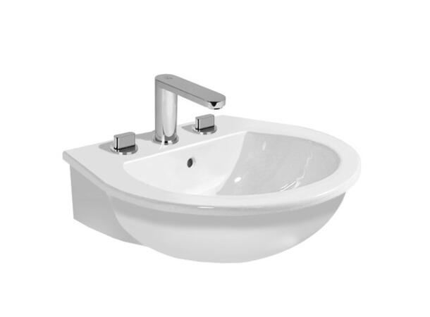 Duravit Darling New Vegghengt Servant - 3 kranhull - 60x52cm - Hvit -