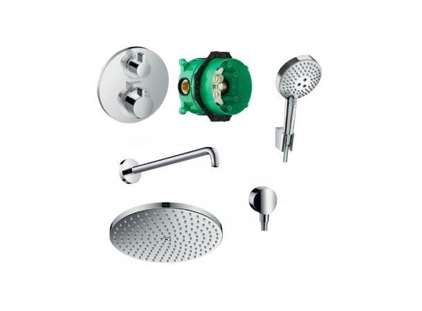 Dusjpakke Hansgrohe Raindance Select S PowderRain - Med termostat krom