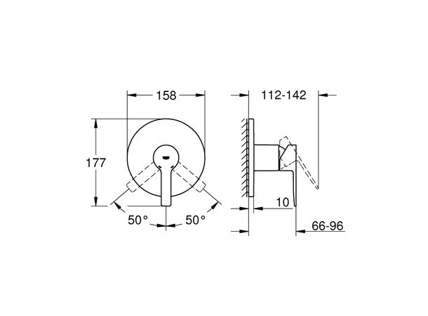 Grohe Lineare Innbygging dusjbatteri - Krom -