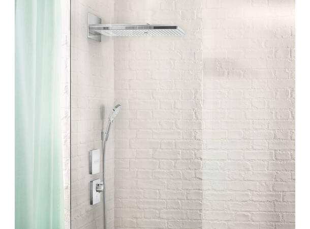 Hansgrohe ShowerSelect Glass m/termostat Innbygging dusjbatteri - Krom/hvit -