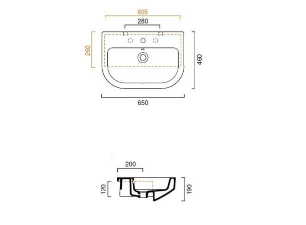 Nedfelt servant Catalano Zero Tondo 65x46 cm - Hvit - Cataglaze