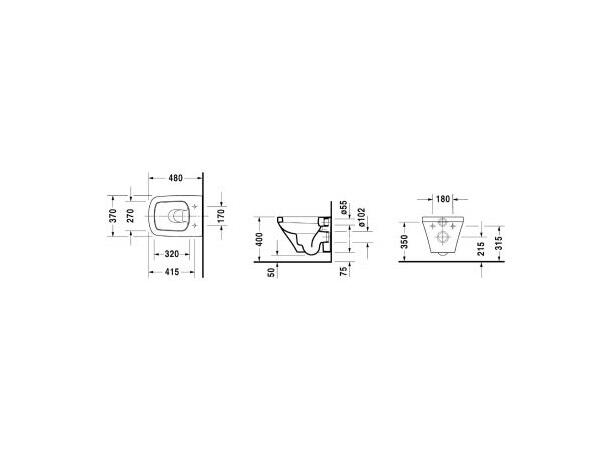 Sett Duravit DuraStyle Komapkt Rimless + HygieneGlaze - Hvit