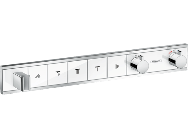 Termostatbatteri Hansgrohe RainSelect Til innbygging 5 uttak - Hvit/krom -