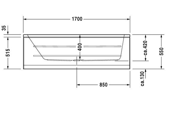 Badekar Duravit D-Code 170x75cm hvit