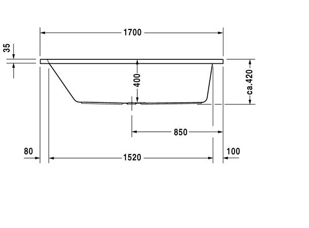 Badekar Duravit D-Code 170x75cm hvit