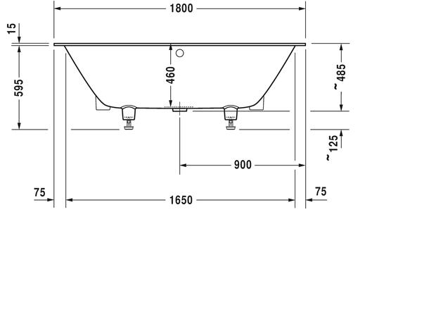 Badekar Duravit DuraSquare 180x80cm hvit