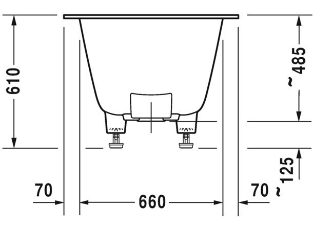 Badekar Duravit DuraSquare 180x80cm hvit