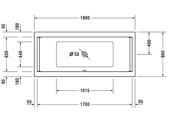 Badekar Duravit Starck 180x80cm hvit