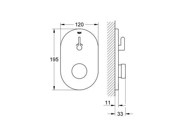 Grohe Eurosmart Cosmopolitan Innbygging dusjbatteri - Krom -