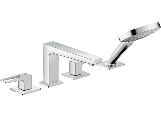 Hansgrohe Kar-/dusjbatteri Metropol 4-hulls til karkant - Krom -