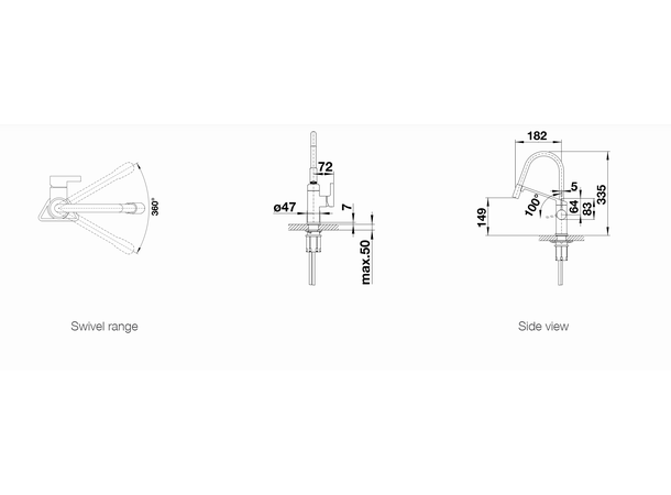 Kjøkkenbatteri Blanco VIU-S Med uttrekkbar tut