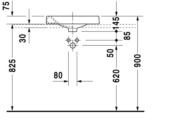 Toppmontert Servant Duravit Architec 50 cm - hvit