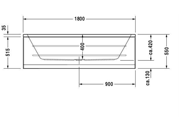 Badekar Duravit D-Code 180x80cm hvit