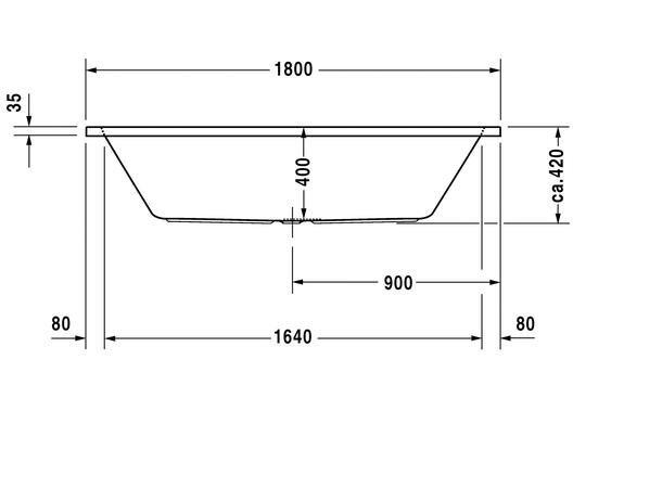 Badekar Duravit D-Code 180x80cm hvit