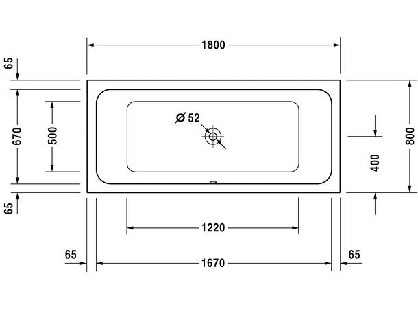 Badekar Duravit D-Code 180x80cm hvit