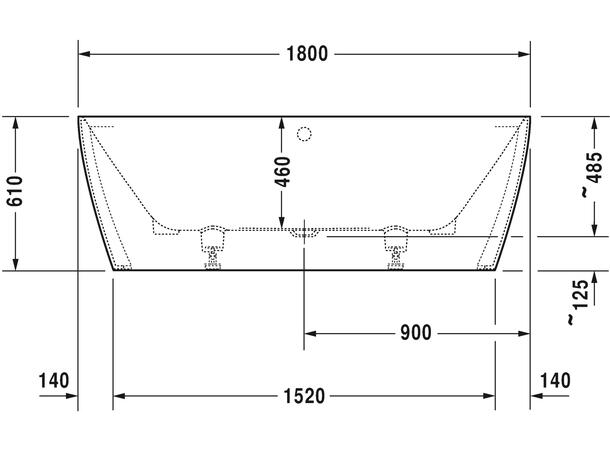 Badekar Duravit DuraSquare 180x80cm hvit