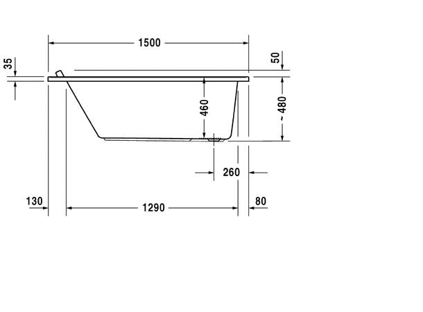 Badekar Duravit Starck 150x70cm hvit