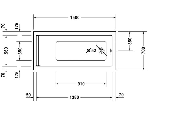 Badekar Duravit Starck 150x70cm hvit