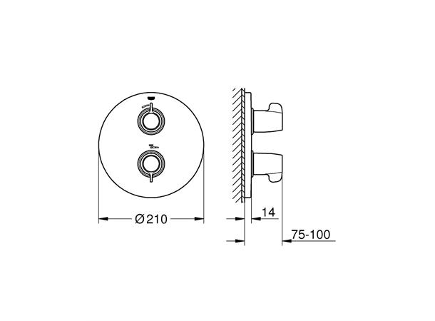 Grohe Grohtherm Special med termostat Innbygging dusjbatteri - Krom -