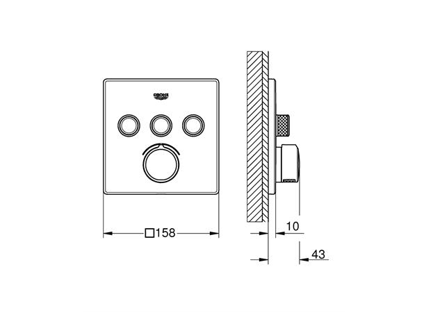 Grohe SmartControl Skjult mikser Til innbygging - Krom -