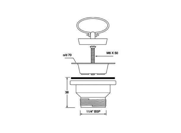 Gummipropp for servanter McAlpine krom