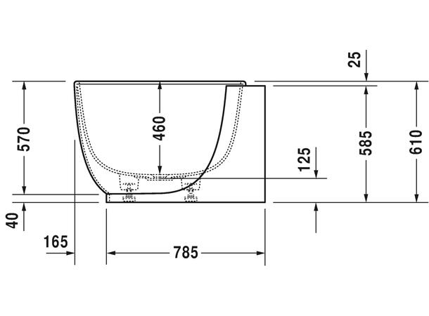 Hjørnebadekar Duravit Luv 185x95cm venstre side, hvit