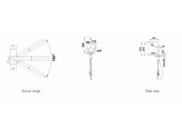 Kjøkkenbatteri Blanco Fontas-S II Med uttrekkbar tut Grå / Alumetalic