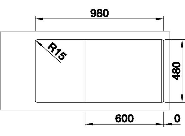 Kjøkkenvask Blanco Lemis 6 S-IF Rustfrittstål - 100x50cm - Børstet stål